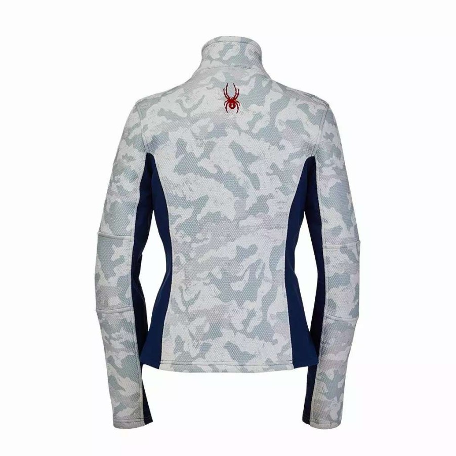 Tops * | Spyder Womens Usa Encore Full Zip (2021) Snow Camo