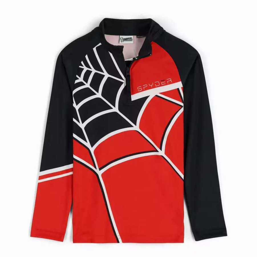 Kids * | Spyder Big Boys Web Half Zip Volcano