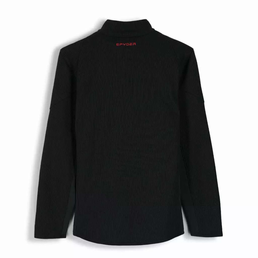 Fleece & Sweaters * | Spyder Mens Bandit Half Zip Black Red