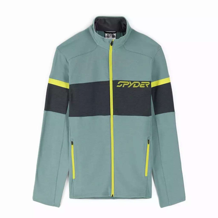 Fleece & Sweaters * | Spyder Mens Speed Full Zip Tundra Citron